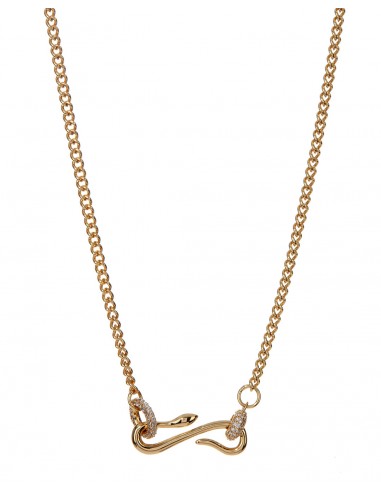 Pave Hook Charm Necklace- Gold français