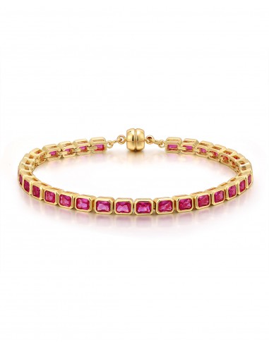 Bezel Emerald Ballier Bracelet- Pink- Gold pas chere