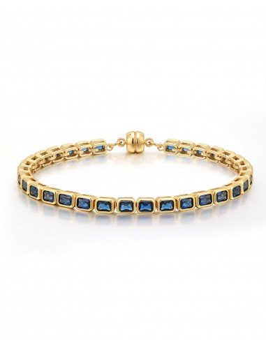 Bezel Emerald Ballier Bracelet- Blue Sapphire- Gold Le MVP de beaucoup