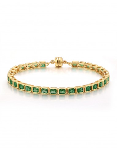 Bezel Emerald Ballier Bracelet- Emerald Green- Gold 2023