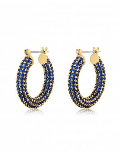 Pave Baby Amalfi Hoops- Blue Sapphire- Gold acheter en ligne