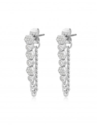 Hex Pave Chain Studs- Silver rembourrage situé sous