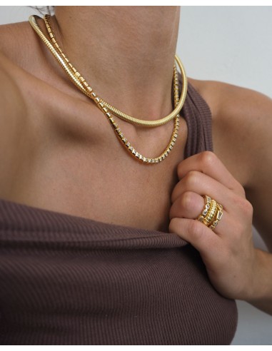 Mini Flex Snake Chain Necklace- Gold basket pas cher