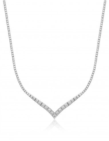 Pyramid V Tennis Necklace- Silver de la marque