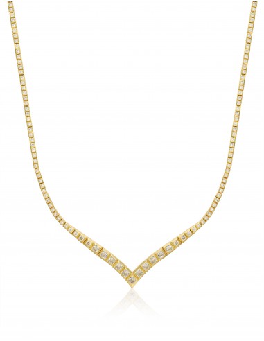 Pyramid V Tennis Necklace- Gold Economisez 