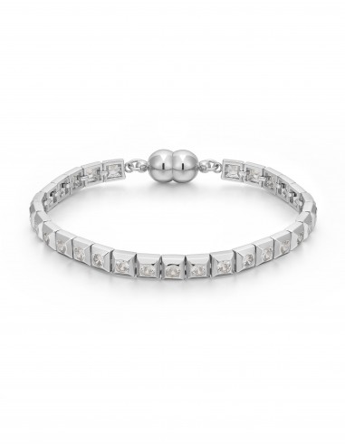 Pyramid Stud Tennis Bracelet- Silver basket pas cher