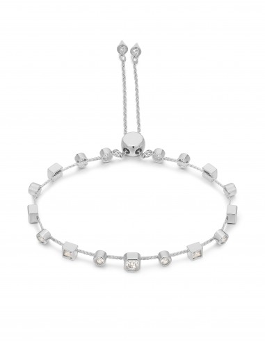 Bezel Stone Stud Bracelet- Silver france