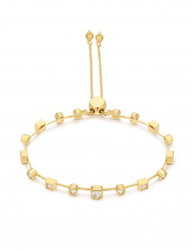 Bezel Stone Stud Bracelet- Gold offre 