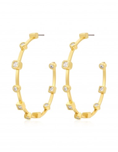 Bezel Stone Hoops- Gold d'Europe débarque