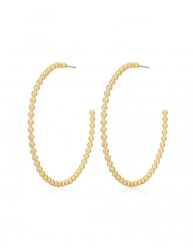 Pave Ball Chain Hoops- Gold store