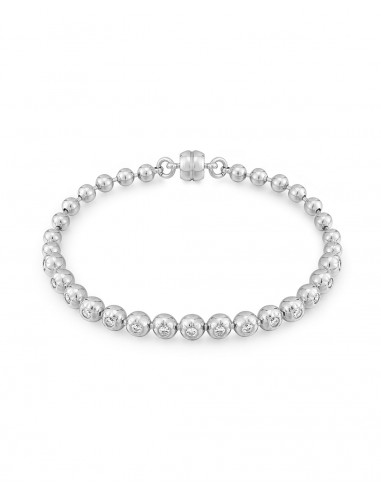 Pave Ball Chain Bracelet- Silver la colonne vertébrale