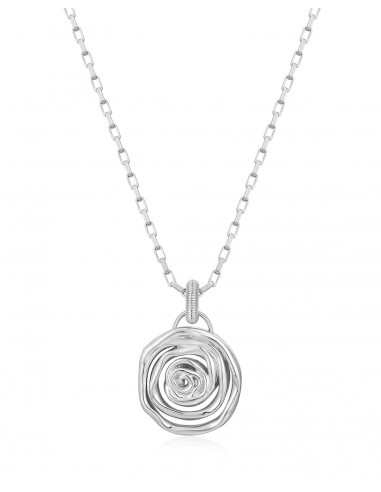 Rosette Coil Pendant Necklace- Silver soldes