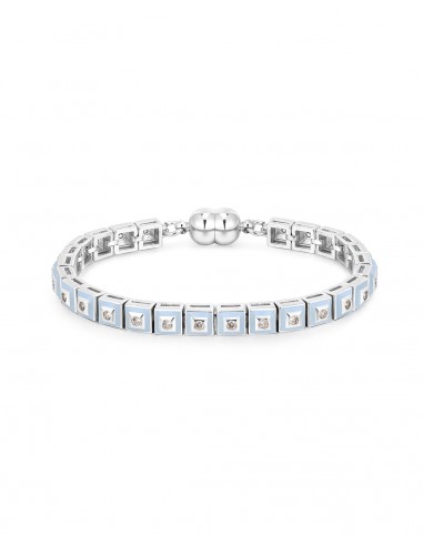 Pyramid Stud Tennis Bracelet- Baby Blue- Silver outlet