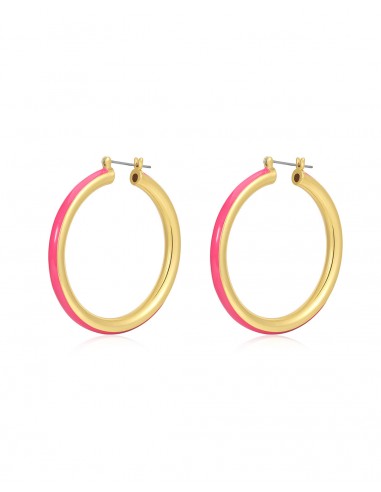 Stripe Amalfi Hoops- Hot Pink- Gold ou a consommer sur place