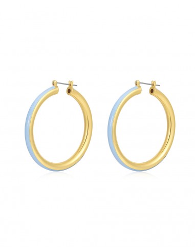 Stripe Amalfi Hoops- Baby Blue- Gold Comparez et commandez 