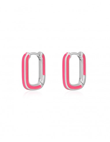 Chain Link Huggies- Hot Pink- Silver de votre