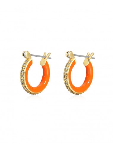 Pave Amalfi Huggies- Neon Orange- Gold 50-70% off 