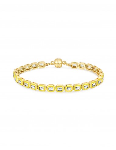 Bezel Emerald Ballier Tennis Bracelet-Neon Yellow- Gold prix