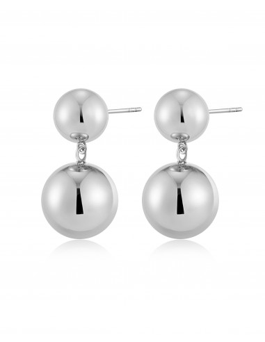 Double Ball Earrings- Silver shop