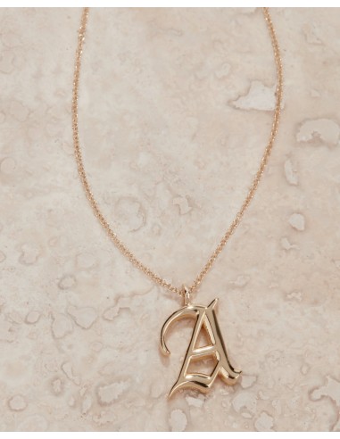 The Initial Charm Necklace [Old English] soldes