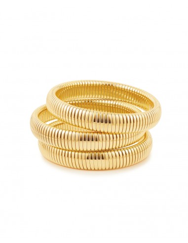 Flex Snake Chain Bracelet- Set of 3 (12mm wide)- Gold pour bénéficier 