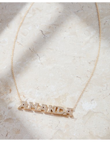 Pave Nameplate Necklace Livraison rapide