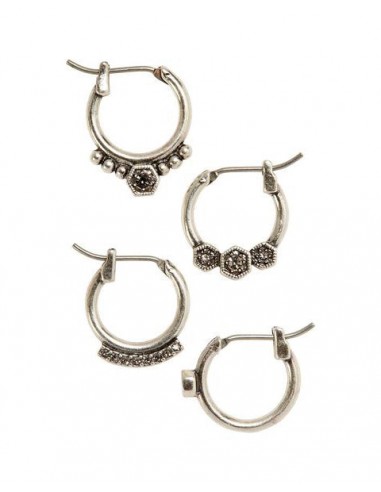 Full Bloom Hoop Earring Set- Silver sélection de produits