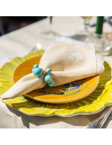 Eva Turquoise Napkin Rings en ligne