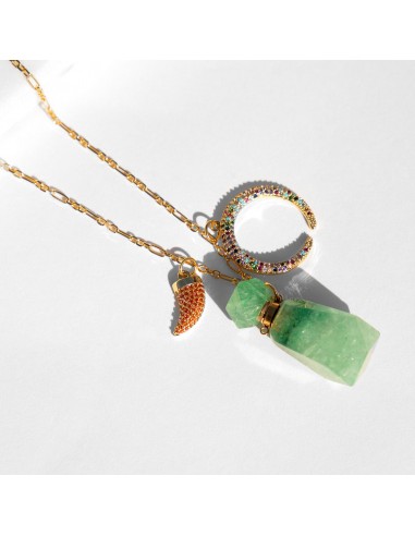 Aylin Short Necklace with Green Agate des créatures d'habitude