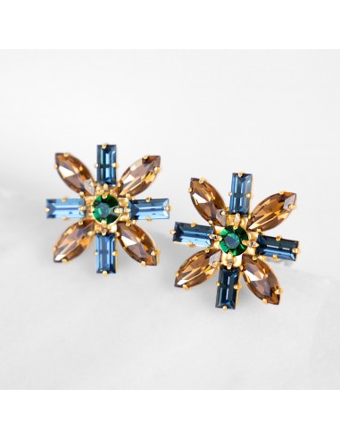 Alice Blue Crystal Clip Earrings le concept de la Pate a emporter 