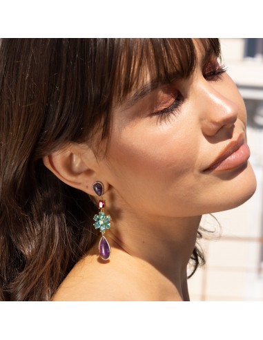 Margherite Flower Earrings with Amethyst 2024