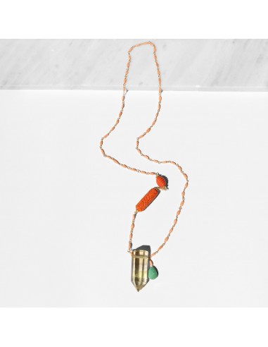 Ellora Long Necklace with Faceted Citrine pas chere