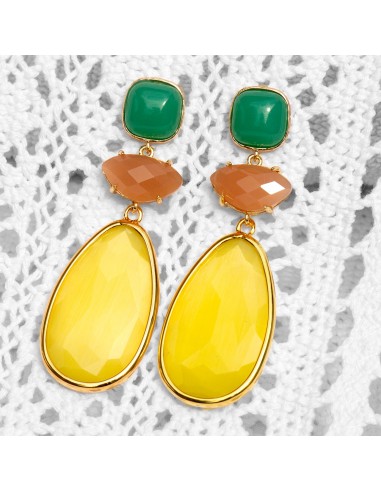 Eleanor Yellow Dangle Earrings le concept de la Pate a emporter 