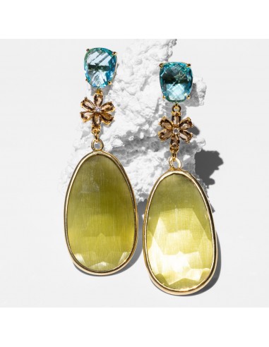 Olivia Lime Dangle Earrings rembourrage situé sous