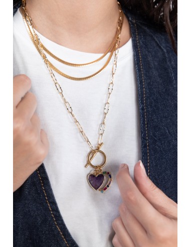 Amore Necklace with Amethyst Heart pas cher chine