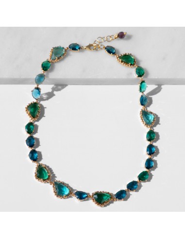 Albia Necklace with Blue Crystals pas cher