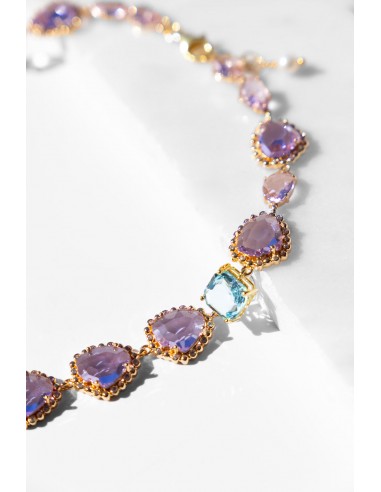 Albia Necklace with Violet Crystals Amélioration de cerveau avec