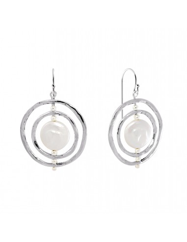 Double Hoop & Pearl Dangle Earrings E11060 de la marque