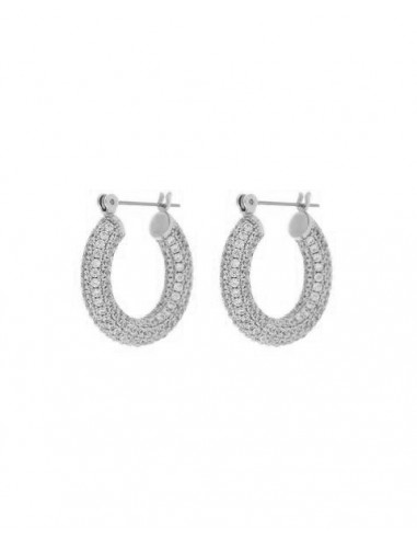 Pave Baby Amalfi Hoops- Silver offre 