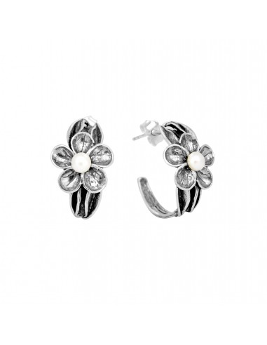 Flowery Pearl Hoop Earrings E9608 Les êtres humains sont 