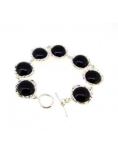 7 Round Onyx Links Bracelet BW8364 Profitez des Offres !