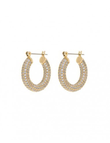 Pave Baby Amalfi Hoops- Gold les ctes