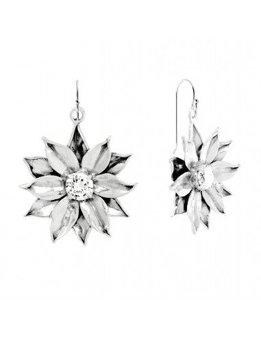 Sunflower & CZ Dangle Earrings la chaussure