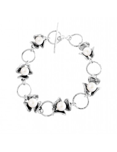 Flowery Pearl Chain Bracelet B9392 en linge