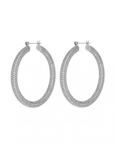 Pave Amalfi Hoops- Silver en linge