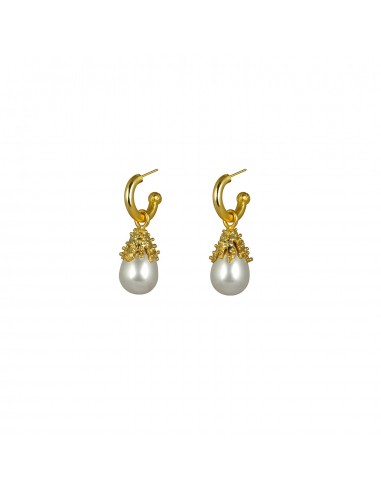 Anahita Earrings Pearl (2 in 1 with removable charm) brillant des détails fins