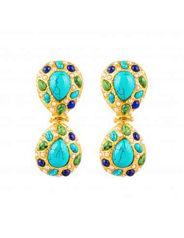 Butterfly Earrings Turquoise, Green Turquoise, Lapis & Pearls s'inspire de l'anatomie humaine