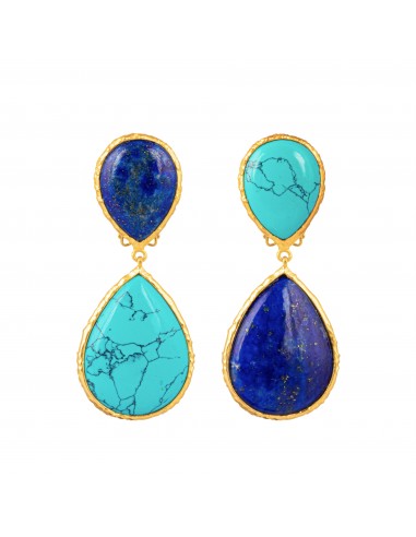 Malibu Earrings Turquoise & Lapis Les êtres humains sont 