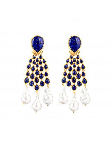 Euphoria Earrings Lapis & Baroque Pearls Jusqu'à 80% De Réduction