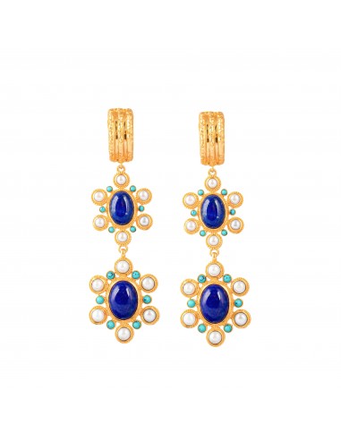 Mademoiselle Earrings Lapis, Turquoise & Pearls Voir les baskets